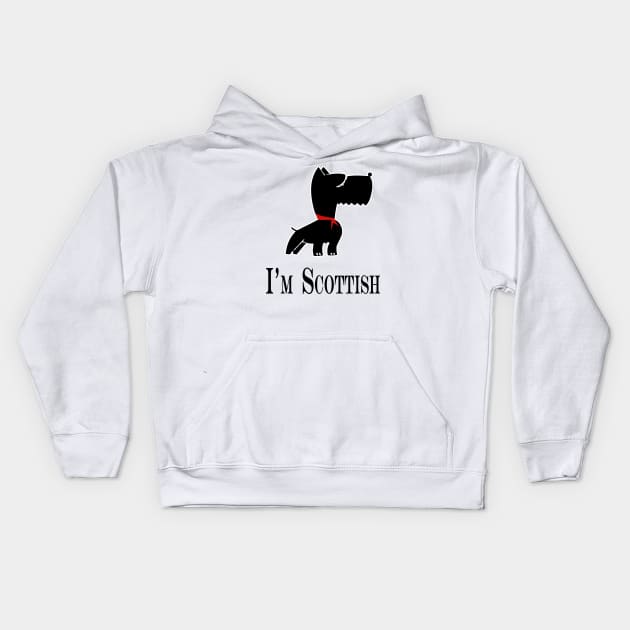 Black Scottish Terrier Kids Hoodie by SandraKC